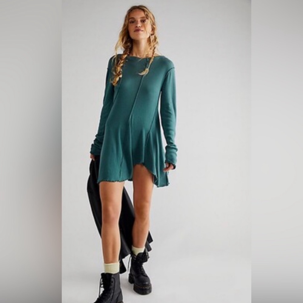 NEW Free People Full Swing Teal Tunic Dress Size Small